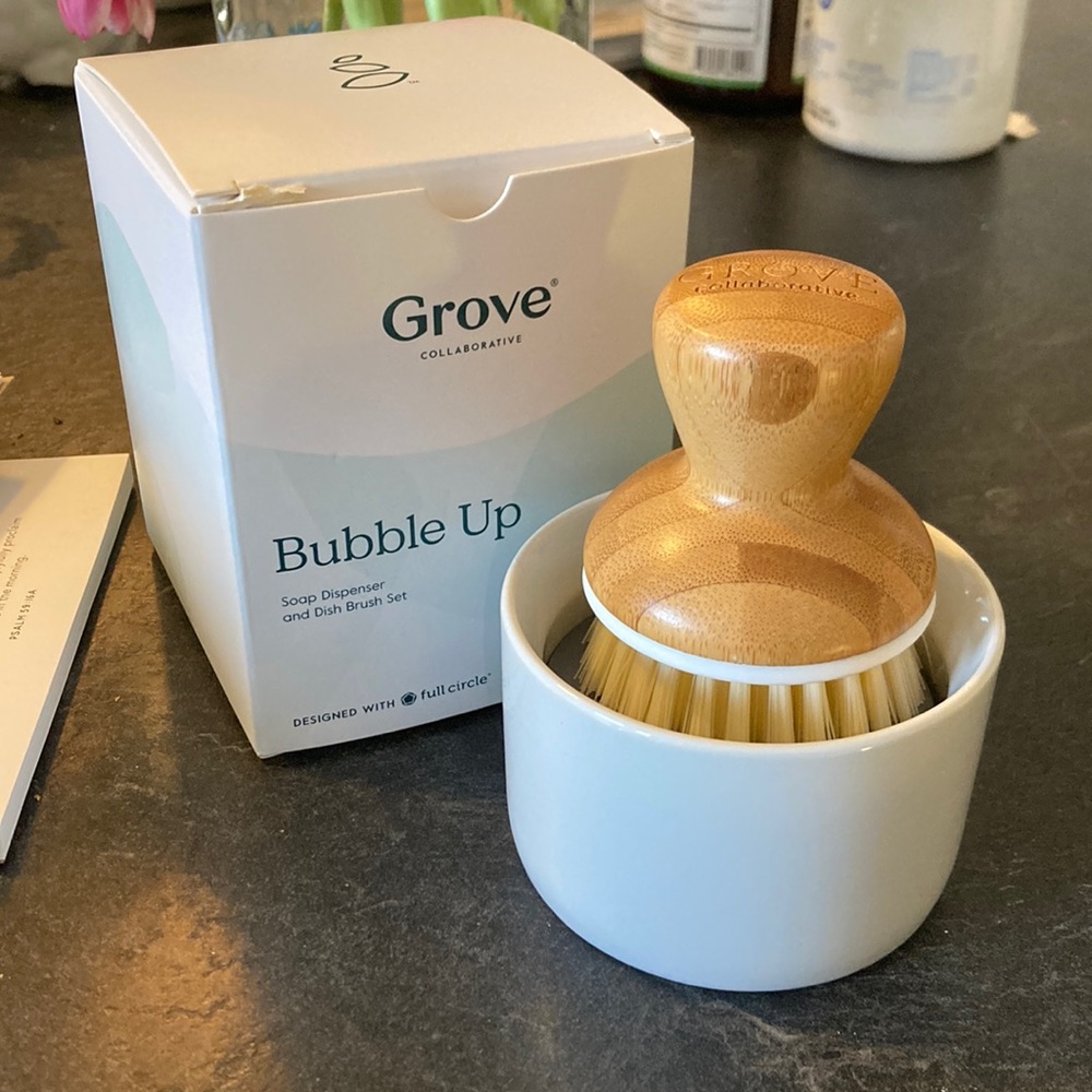Grove Soap Dispenser & Brush Set